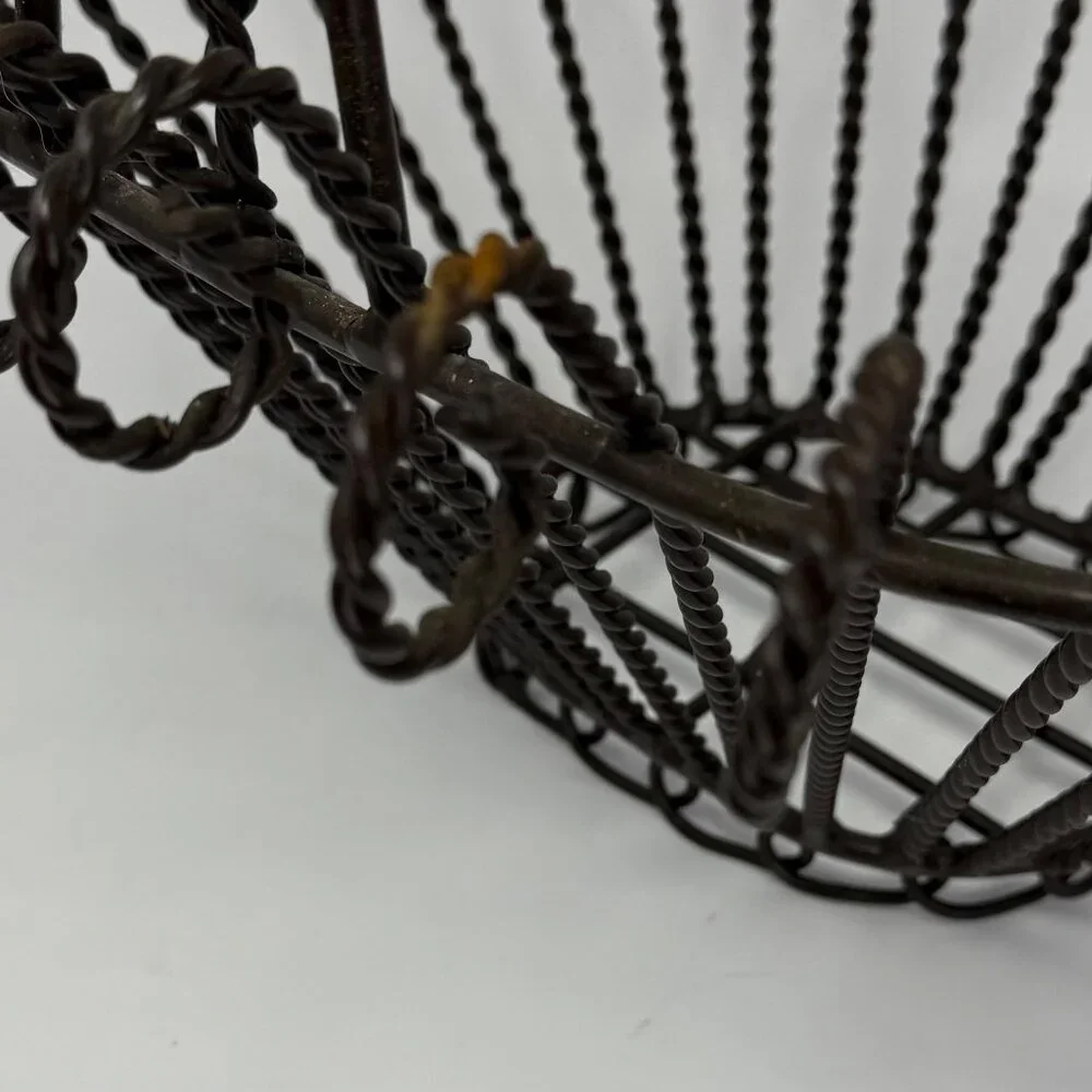 Late 19th Century Antique French Metal Wirework Heavy Gauge Steel Wire Gathering